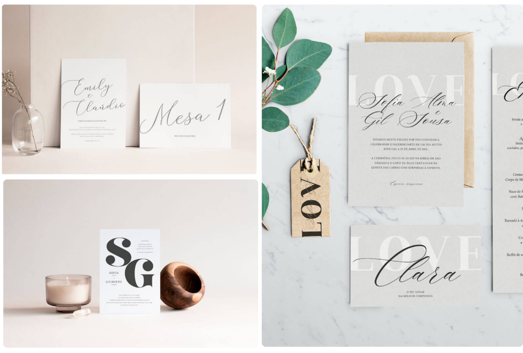 Convites de Casamentos Tipográficos