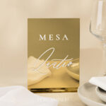 Marcador de Mesa - Acrílico Dourado